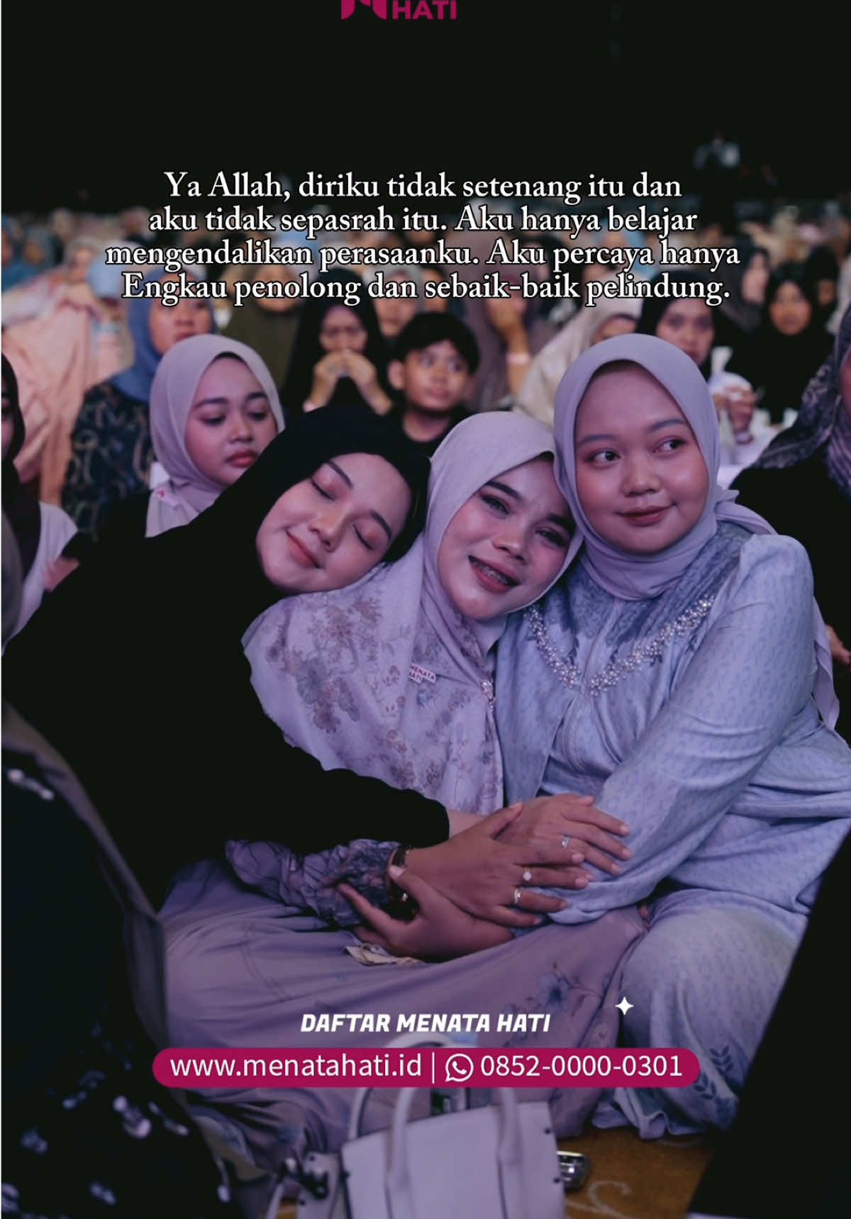 Ada kalanya kita nggak setegar yang orang kira, kadang kita cuma pura-pura kuat biar dunia nggak lihat rapuhnya diri 🥹 Tapi pelan-pelan kita belajar, kalau kembali sama Allah selalu jadi tempat paling aman ✨ Kalau kamu lagi butuh ruang buat nenangin hati, Menata Hati ada buat nemenin kamu🥰 Daftar sekarang yuk! www.menatahati.id ______________________________________ JADWAL RESMI EVENT MENATA HATI 📍 Surabaya — 7 Desember 📍 Banjarmasin — 13 & 14 Desember 📍 Palu — 20 Desember 📍 Palembang — 18 Januari 📍 Makassar — 25 Januari PENTING! Tiket HANYA bisa dibeli di website resmi: 👉 www.menatahati.id ❗Kami tidak menjual tiket di platform lain. ❗Hati-hati penipuan. Pastikan pembelian hanya melalui web resmi. #menatahati #ahilmanfauzi #ustadzhilmanfauzi #menatahatisurabaya #menatahatibanjarmasin 