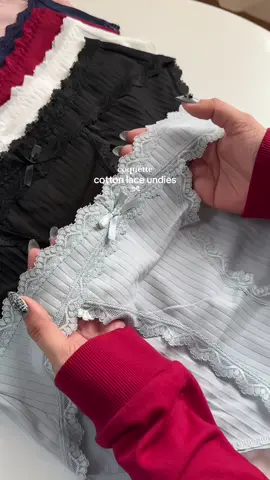 6pcs coquette cotton lace undies! ✨ #laceundies #cottonundies #panties #pantiesset #lacepanties 