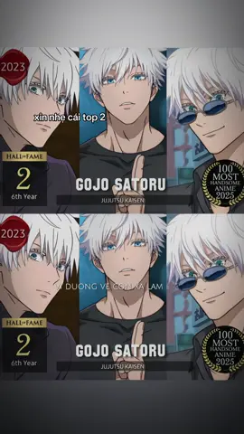 : lụm nhẹ cái top 2 về cho các vk😝 #gojousatoru #gojo #jujutsukaisen #fyp #topanimefaces2025 
