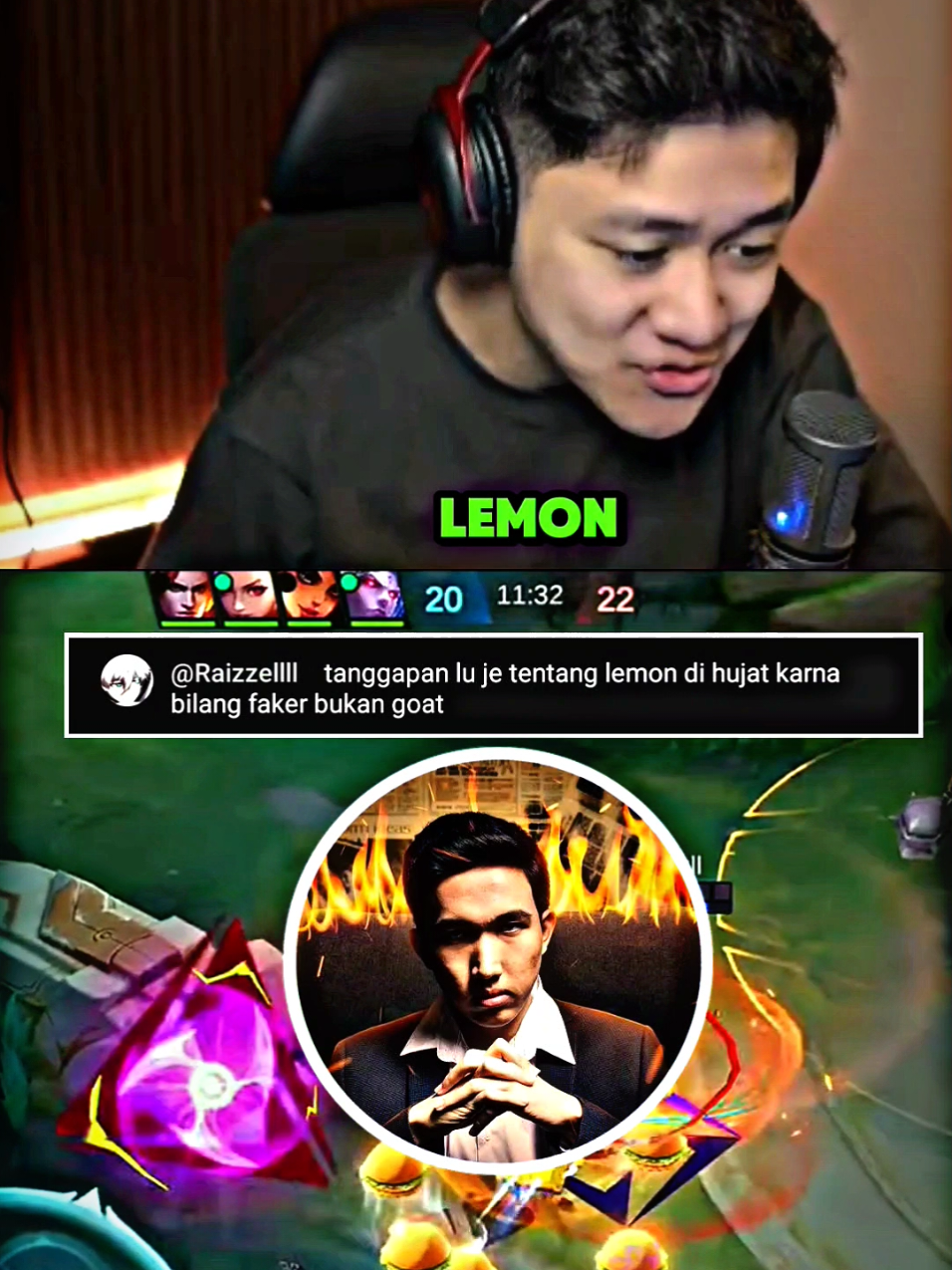 Lemon di hujat karena bilang Faker buka goat 🤔😱 #jejeadriel #lemon #MLBBXSpongeBob #MLBBFriendFest #MLBB 