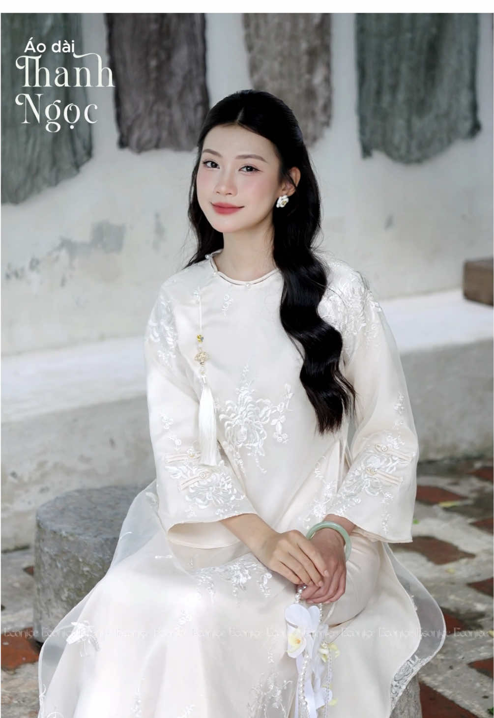 Áo dài Thanh Ngọc dành cho nàng yêu thích vẻ đẹp nhẹ nhàng trong trẻo #tet2026 #aodaitet #aodaitruyenthong #econice 
