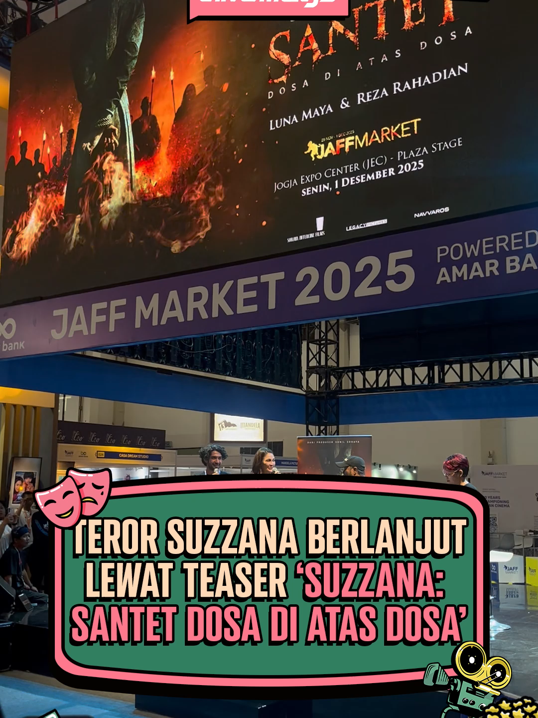 Siapa bilang terror Suzzana sudah berakhir? Ternyata teror ini masih akan terus berlanjut hingga tahun 2026 lewat film 'Suzzana: Santet Dosa di Atas Dosa'.  Kelanjutan dari universe Suzzana ini akan dibintangi oleh Luna Maya dan Reza Rahadian dan disutradarai Azhar Kinoi Lubis. FYI, Soraya Intercine Films sengaja menggandeng ahli makeup karakter andal yang didatangkan dari Rusia untuk menyulap Luna Maya menjadi identik seperti Suzzana loh, Mates! Siapa yang udah nungguin banget buat ngerasain teror lanjutan Suzzana ini?  #TikTokTainment #TikTokShowBiz #JAFFJogja