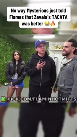 No way Mysterious just told Flames that Zavala’s TACATA was better 😭🔥 #flaminhotmitts #zavala #mysterious #tiagz #viral