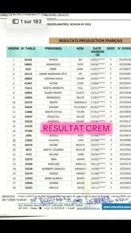 RÉSULTAT CONCOURS CREM 2025 #