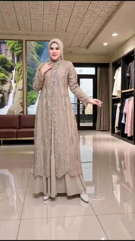 Busana Muslimah Safira Dress Wanita Kekinian dengan Brokat Kondangan yang Mewah #dress #gamis #lebaran #kondangan #muslimah 