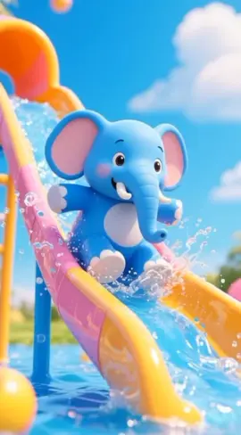 Gajah Gemoy main prosotan air #lucu #imut #cute #gajah 