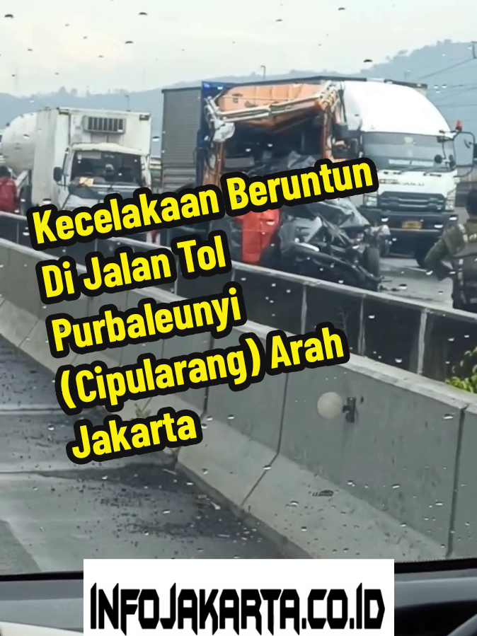 Selasa siang, 2 Desember 2025, dilaporkan kecelakaan beruntun di Jalan Tol Purbaleunyi (Cipularang) KM.111, arah Jakarta. Tepatnya sekitar Cikubang - Cipada. Mohon berhati-hati dalam berkendara. #purbaleunyi #cipularang  ----- Ikuti akun kami untuk update informasi terkini Jakarta dan sekitarnya ----- 📹 : ig via ivan_samuel11