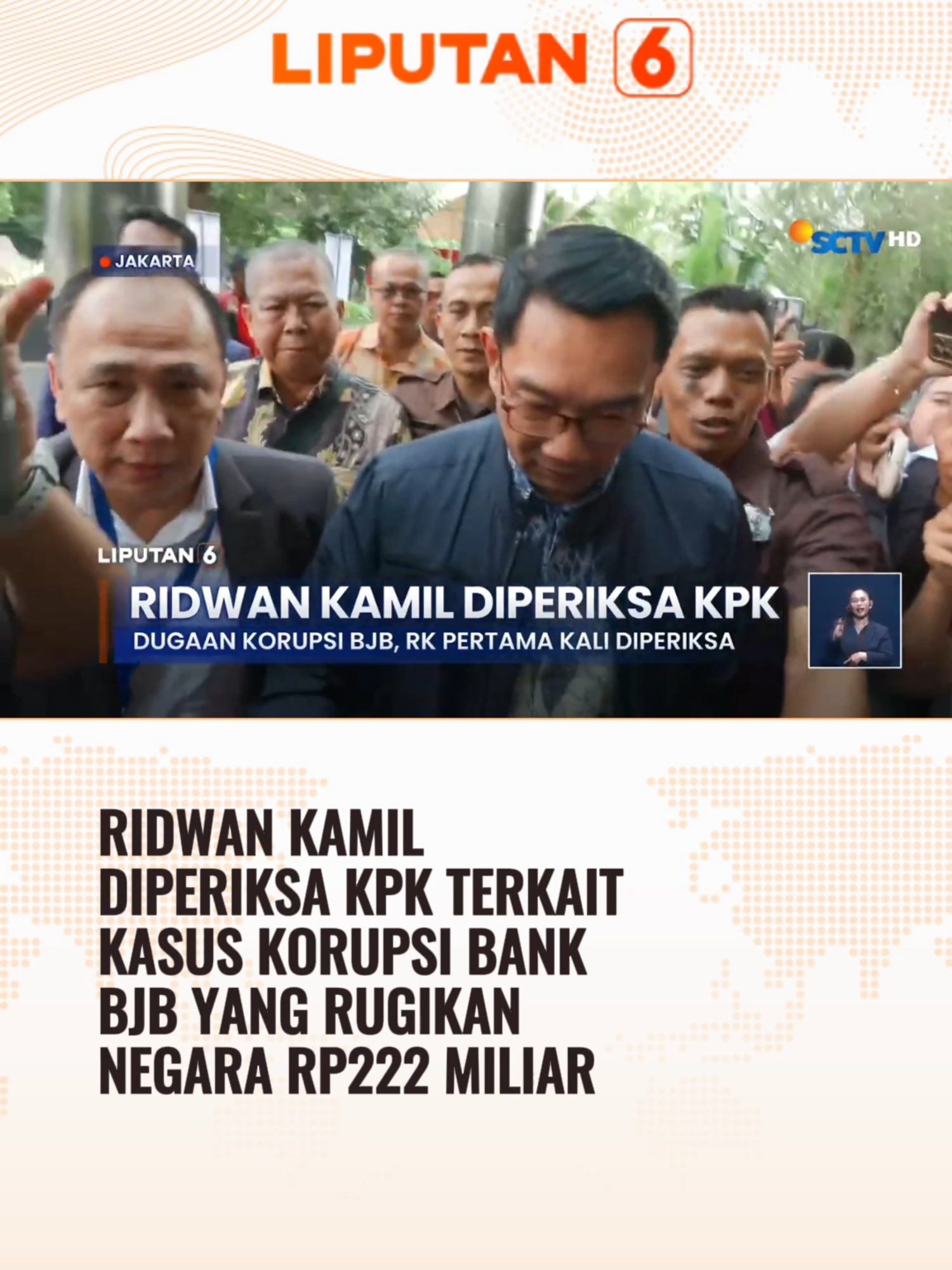Mantan Gubernur Jawa Barat, Ridwal Kamil untuk pertama kali berikan klarifikasi ke KPK terkait kasus korupsi bank BJB. Sebelumnya KPK telah menggeledah rumah Ridwan Kamil. #newssctv #liputan6sctv #liputan6 #ridwankamil #bankbjb #kpk #korupsi #fypage #viralvideo #foryourpages