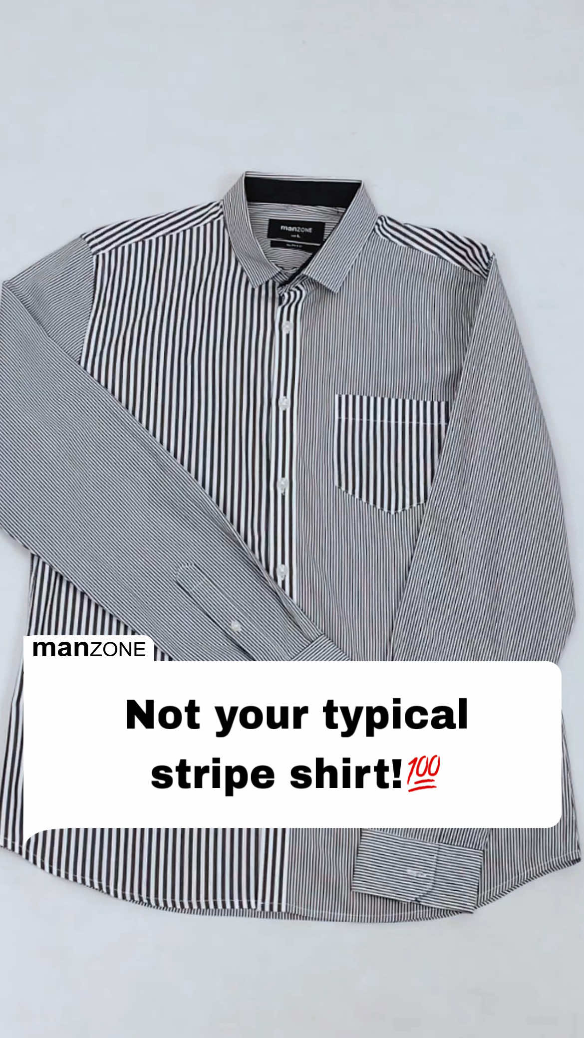 Looks nya yang ga biasa bikin baju ini diminati banyak orang! Buruan check out sebelum kehabisan👀 #manzone #kemejastyle #kemejalenganpanjang #kemejastripe #kemejaviral 