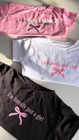 Buy 1 take 2 shirt of I’m just a girl. Gusto ko yung tela double lining #shirt #basictop #top #OOTD 