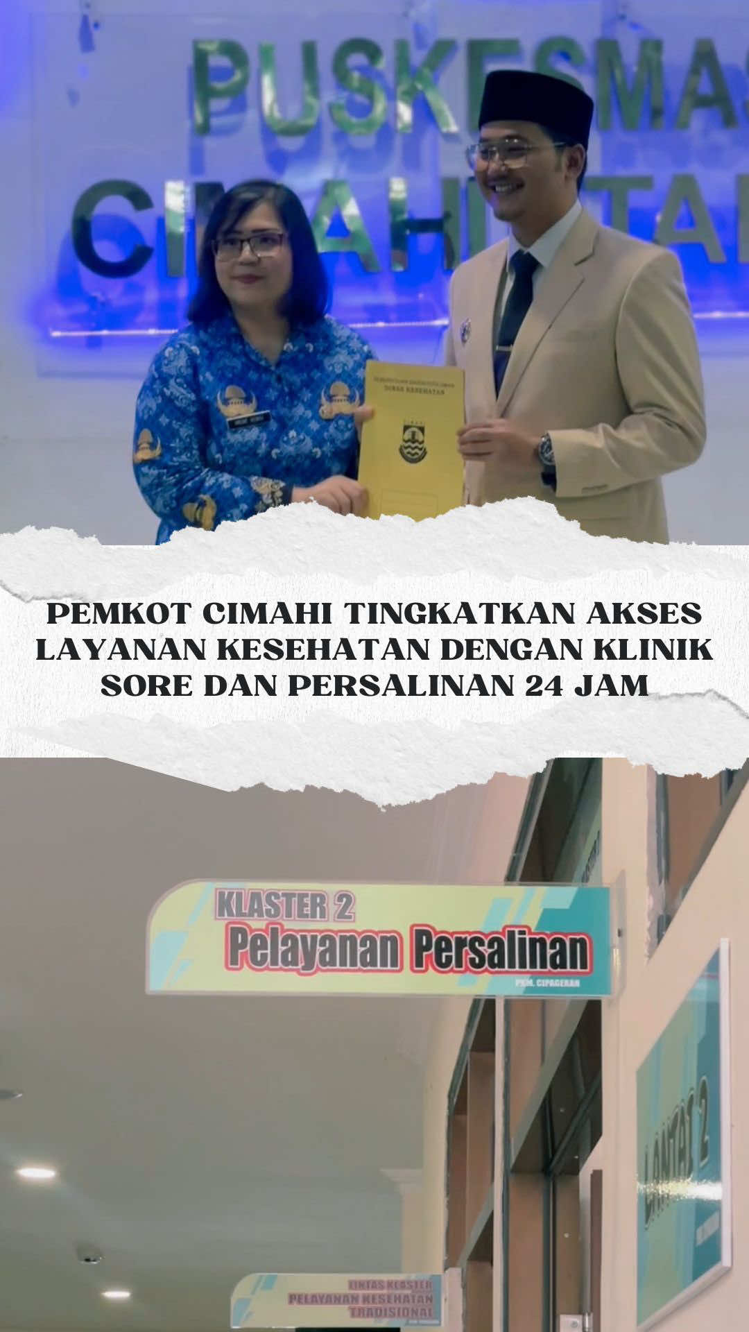 Pemerintah Kota Cimahi resmi meluncurkan peningkatan layanan kesehatan di Puskesmas Cipageran, Cimahi Utara. Senin, 1/12/25. Mulai hari ini, warga bisa mengakses klinik sore hingga pukul 20.00 dan pelayanan persalinan 24 jam untuk para ibu hamil. Wakil Wali Kota Cimahi, Adhitia Yudhistira, menyampaikan bahwa langkah ini merupakan bagian dari roadmap peningkatan layanan kesehatan di Cimahi. Layanan yang kini beroperasi: • Klinik sore di Puskesmas Cimahi Utara & Cipageran • 4 Puskesmas dengan persalinan 24 jam: Melong Tengah, Melong Asri, Cimahi Selatan, Cipageran Pemerintah juga tengah membangun Napkesda, melanjutkan pembangunan Puskesmas Cipageran, dan merencanakan Pustu Baros untuk menambah akses layanan di wilayah tengah. Langkah ini diharapkan mampu mengurai antrean dan memastikan layanan kesehatan makin mudah dijangkau warga. Bagaimana menurut Wargi Cimahi ? #cimahibanget #cimahigaul @Adhitia Untuk Cimahi 