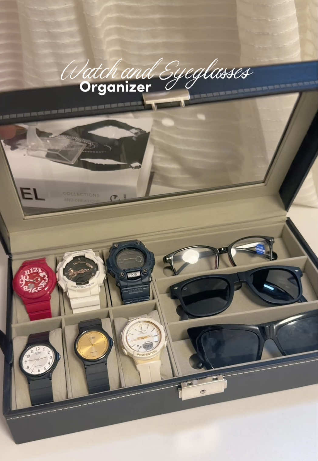 No more clutter. No more misplaced watches. #watchorganizer #watchstorage #eyeglasses #organizer #giftideas 