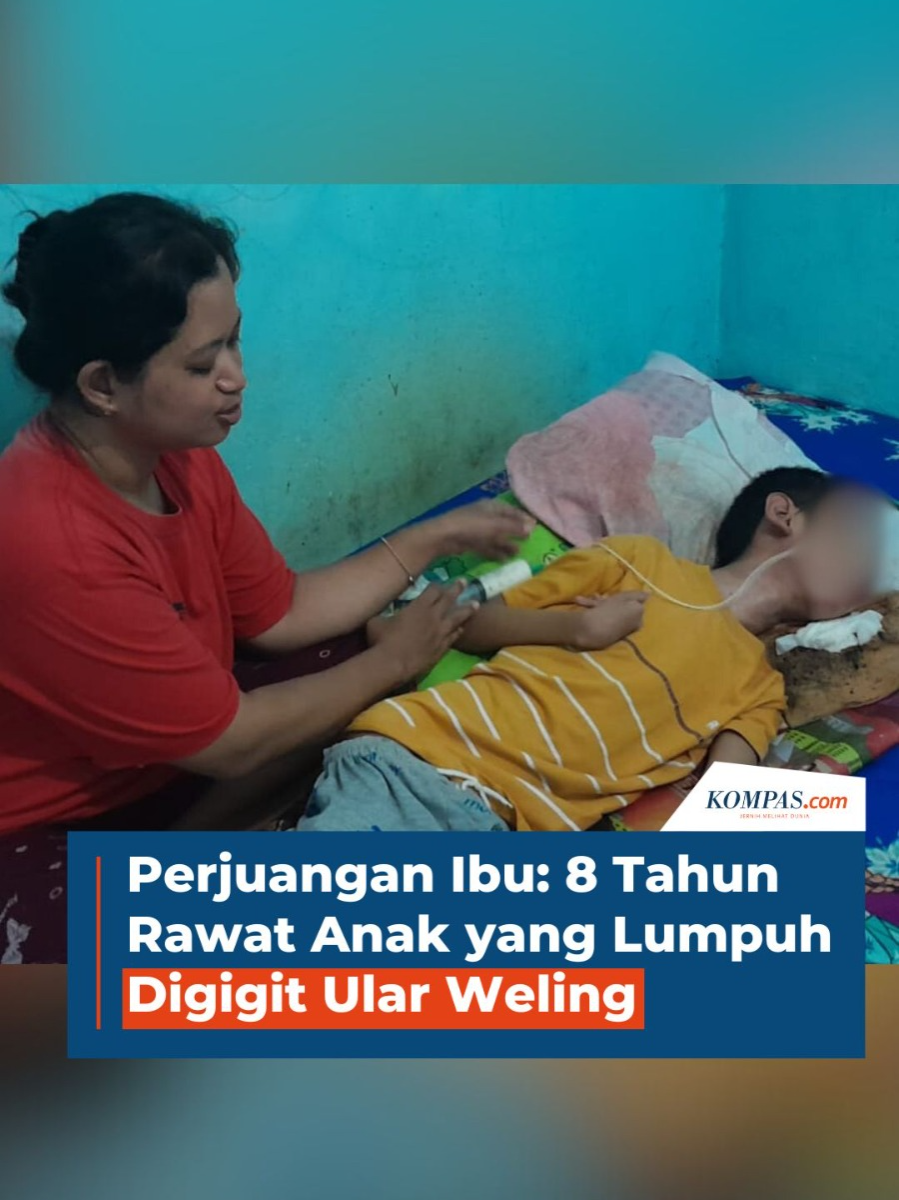 Ria, seorang ibu di Kulon Progo, Yogyakarta harus merawat putranya, Nanda (16), yang lumpuh total setelah digigit ular weling delapan tahun silam.  Ia dan suami bergantian menjaga Nanda yang hanya bisa terbaring dan makan minum lewat selang.  Meski terbatas dalam hal ekonomi dan biaya perawatan, Ria belajar menerima keadaan. Penulis: Dani Julius Zebua, Diamanty Meiliana Kreatif: Blanka Rahel Maretha Joanne Produser: Elizabeth Ayudya Ratna Rininta ~R #Ular #Yogyakarta #HariIbu ##Read