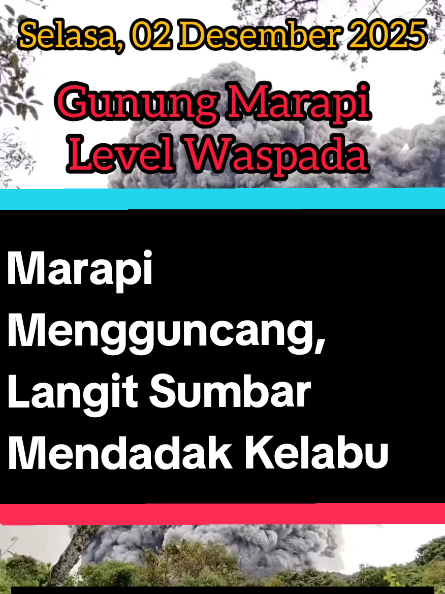 Gunung Marapi meraung kembali hari ini. Senin, 2 Desember 2025 — tepat pukul 10.34 WIB, bumi Sumatera Barat seakan bergetar ketika kawah Marapi memuntahkan abu ke langit. Awan kelabu bergulung turun, menyelimuti Baso, Canduang, dan wilayah sekitarnya. Jarak pandang menipis, langit memutih, dan langkah warga berubah cepat… sebagian menerjang kabut abu, sebagian memilih mengunci pintu rumah sambil menatap cemas ke arah gunung. Di pos pengamatan, jarum seismograf menari liar — durasi letusan 51 detik, amplitudo mencapai 30,3 mm. Singkat… tetapi cukup untuk membuat jantung masyarakat kembali berdetak tidak karuan. Status Marapi tetap Waspada. Radius 3 kilometer dari kawah kini kembali menjadi zona terlarang — bukan untuk yang penasaran, bukan untuk yang mencari sensasi. Gunung telah berbicara, dan kali ini nada suaranya tegas. Di kaki gunung, suara baru mulai menghantui: hujan yang turun membawa ancaman lahar. Bagi warga di bantaran sungai dan lembah, setiap aliran air kini terasa seperti bisikan bahaya. Di tengah kabut abu, satu harapan terdengar: **Semoga Marapi segera tenang. Semoga Sumatera Barat #marapi #erupsi #larva #bencanaalam #creatorsearchinsight 