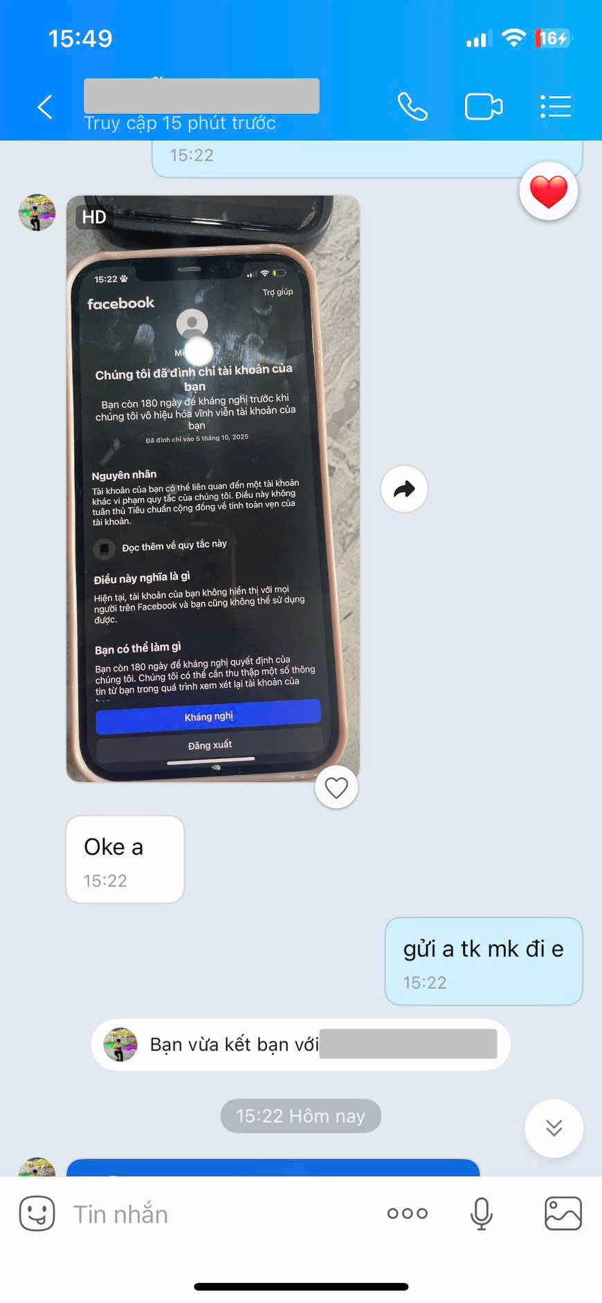 Feedback đình chỉ 180 ngày quá đơn giản với em Hải. #vohieuhoa180ngay #mokhoafacebook #dichvufb #xh #xuhuongtiktok 