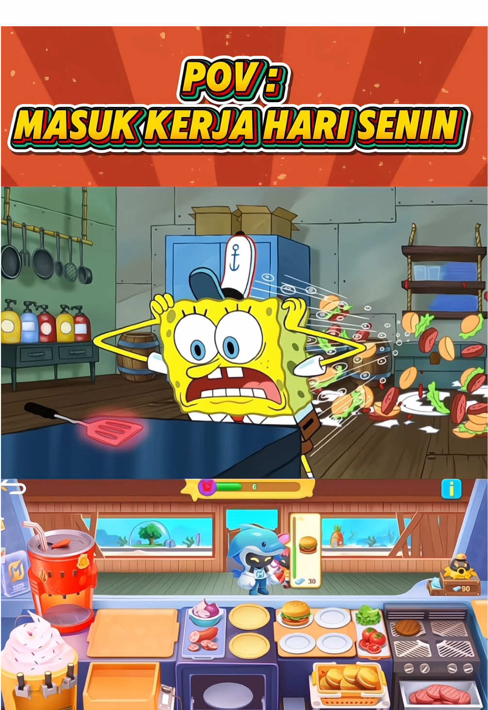 Kesibukan di hari senin 😂#MLBBXSpongeBob #MLBBFriendFest #MLBB #spongebobsquarepants #spongebob 