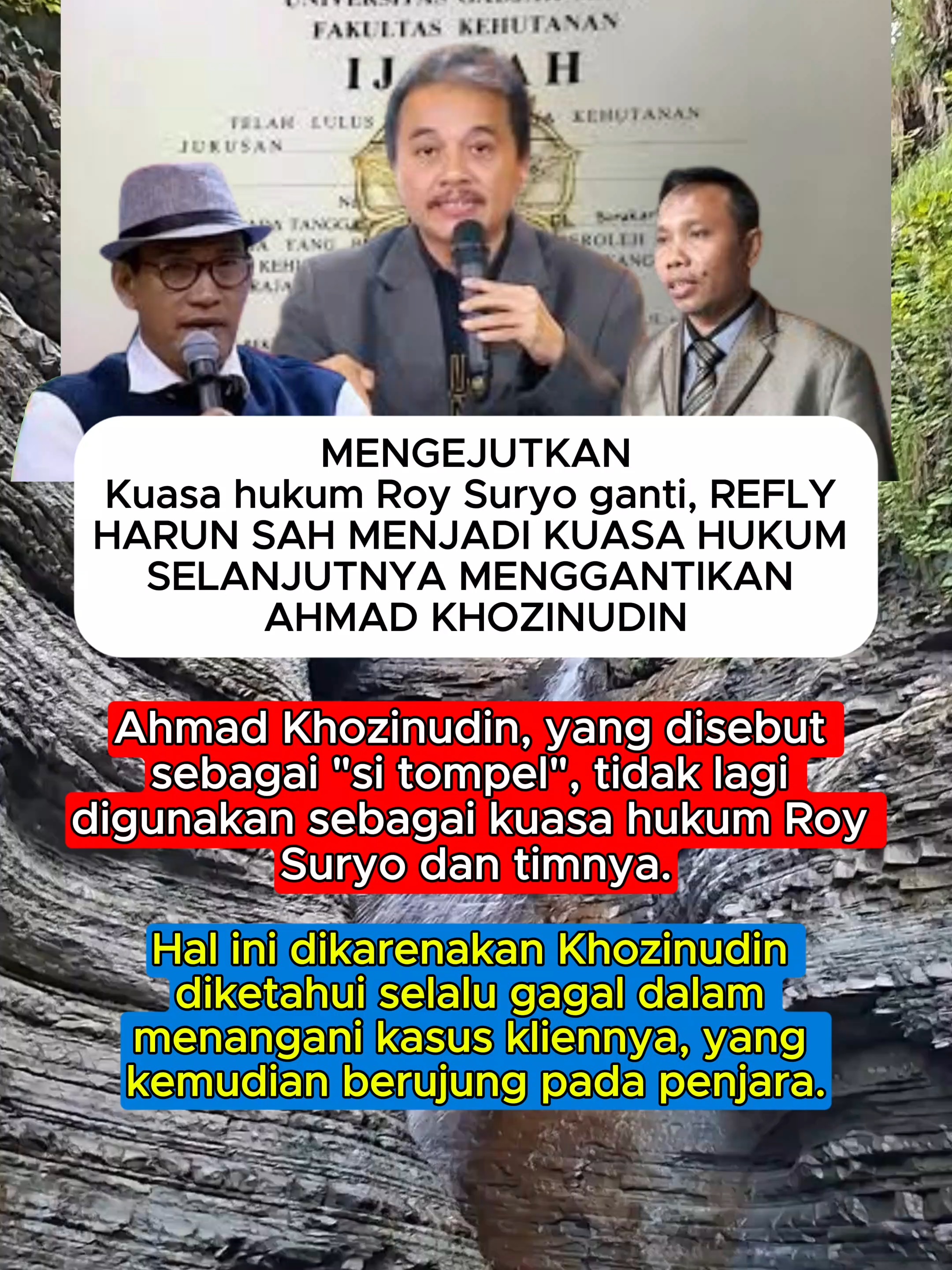Kabar mengejutkan datang dari kasus yang melibatkan Roy Suryo. Setelah mempertimbangkan berbagai dinamika, kuasa hukum Roy Suryo resmi berganti. Ahmad Khozinudin tidak lagi menjadi pendamping hukum utama, dan posisinya kini digantikan oleh Refly Harun, pakar hukum tata negara yang dikenal vokal dan kritis. Pergantian ini memantik banyak reaksi dari publik dan pengamat, karena Refly Harun dianggap membawa gaya pembelaan yang berbeda dan lebih strategis. Dalam video ini dibahas secara informasi dan netral: Alasan pergantian kuasa hukum Roy Suryo Profil singkat dan peran Refly Harun dalam pendampingan baru Respons publik dan komentar warganet Dampak perubahan ini terhadap jalannya proses hukum Analisis dinamika terbaru dalam kasus yang sedang berjalan Video ini dibuat untuk tujuan informasi dan edukasi, berdasarkan isu dan opini publik yang berkembang. #viral #berita