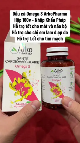 Dầu cá Omega 3 Arkopharma, Hộp 180 viên, Nhập khẩu Từ Pháp - Hỗ trợ cho mắt và não bộ - Hỗ trợ làm đẹp da - Hỗ trợ t.ốt cho tim mạch #dauca #omega3 #lamdepda #dha #arkopharma 