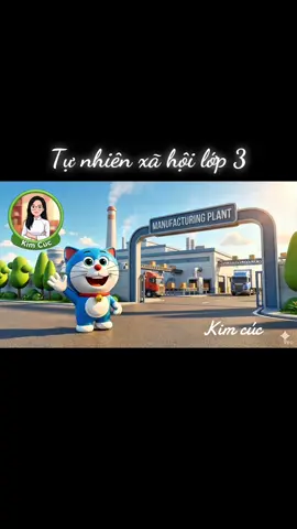 Tự nhiên xã hội lớp 3 . Dô rê mon khám phá nhà máy. #doremon #tnxh #lop3 #giaovientieuhoc #viraltiktok 