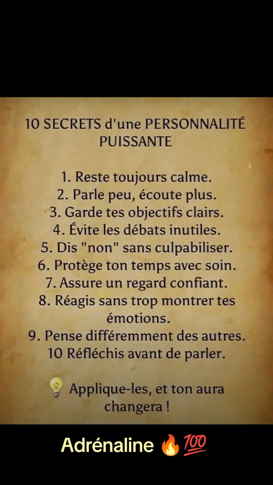 La véritable force réside dans la maîtrise de soi. Ce n'est pas le plus bruyant qui gagne, mais celui qui agit avec intention et calme. Chaque point de cette liste est un pilier pour transformer votre influence, votre sérénité et votre succès. Mon préféré, c'est le n°6 : Protéger son temps. C'est la ligne de défense ultime contre la médiocrité. Et le vôtre ? Laissez-le en commentaire !#DeveloppementPersonnel #Leadership #ConfianceEnSoi #Mindset #Succes 