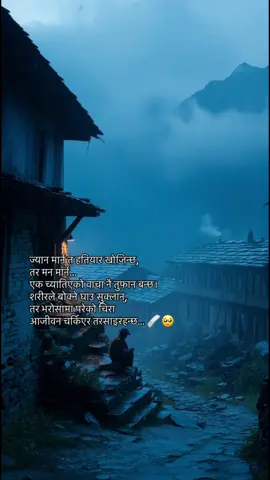ज्यान मार्न त हतियार खोजिन्छ, तर मन मार्न… एक च्यातिएको वाचा नै तुफान बन्छ। शरीरले बोक्ने घाउ सुक्लान्, तर भरोसामा परेको चिरा आजीवन चर्किएर तरसाइरहन्छ…  🩹🥺 #मनस्याही #inkofheart #unfrezzmyaccount Feeling shared by: @Seeta 