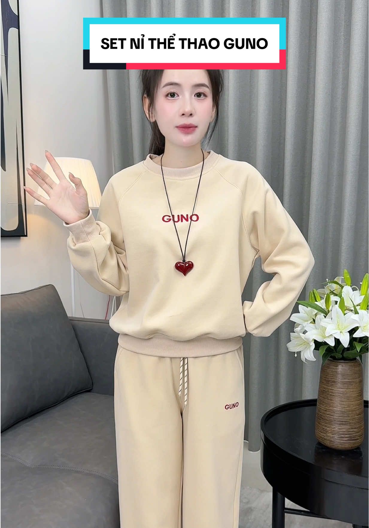 Uầy set nỉ cao cấp nhà guno này mặc lên đúng đẹp sang luôn ce ạ #phamnhungreview #setdothethao #setdothudong #setdonu #stdesign 