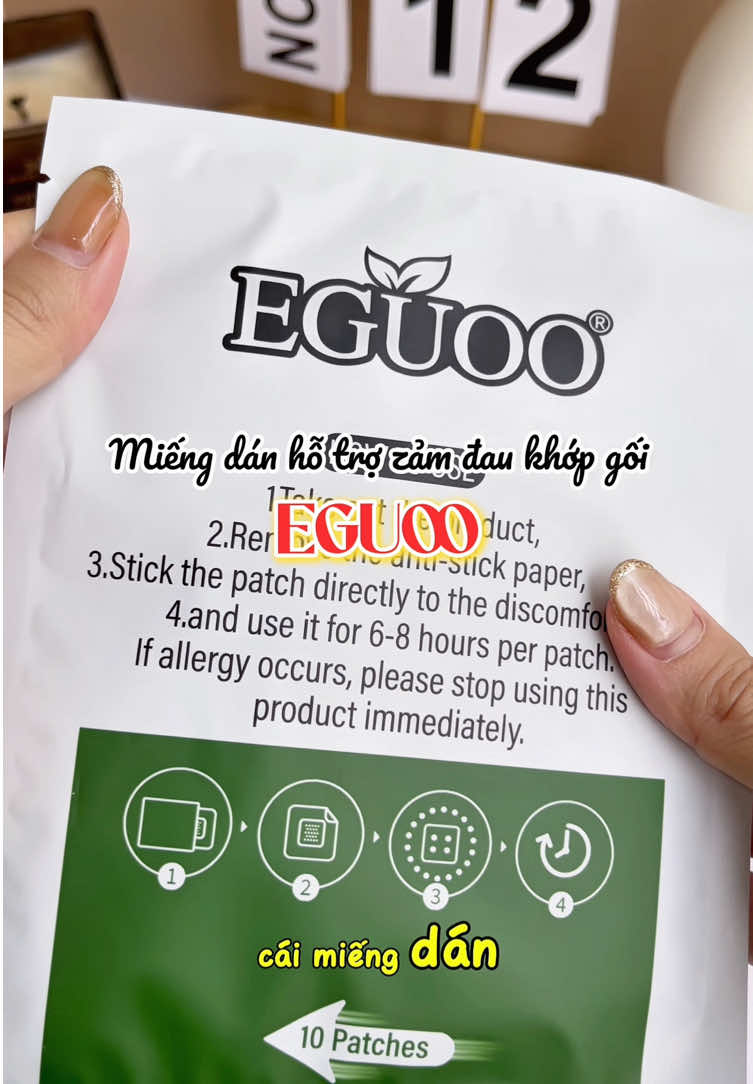 Đau nhức khớp gối không muốn dùng thuốc thì em này là giải pháp hiệu quả nha. #miengdannhietthaomoc #miengdaneguoo #eguoo #daukhopgoi #bunriviu 