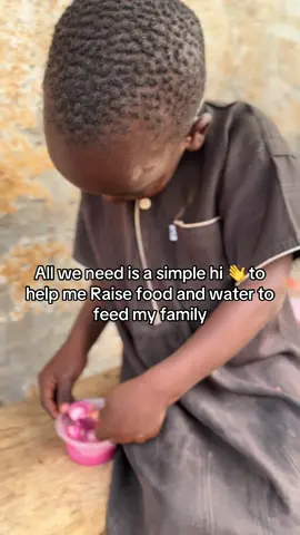 All we need is a simple hi 👋 to help me Raise food and water to feed my family #fyp #kidsoftiktok #foryoupage 