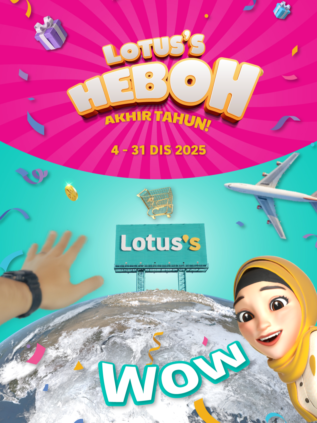 Steady ahhh korang tahun ni 😎 Tahun depan & selamanya, maintain okie? Ingat Lotus’s Kan Ada! #LotussMalaysia #GroceryStore #Hypermarket #Shopping #myLotussMY #LotussHebohAkhirTahun