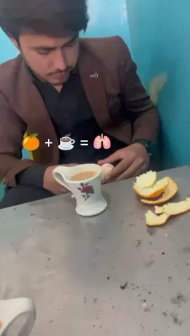 🍊+☕+🍵=🫁💨 Orange + Chai Tea ☕😁  Da Wakeel Yaran  #yaran #foryoupage #foryou #wakeel🇵🇰 