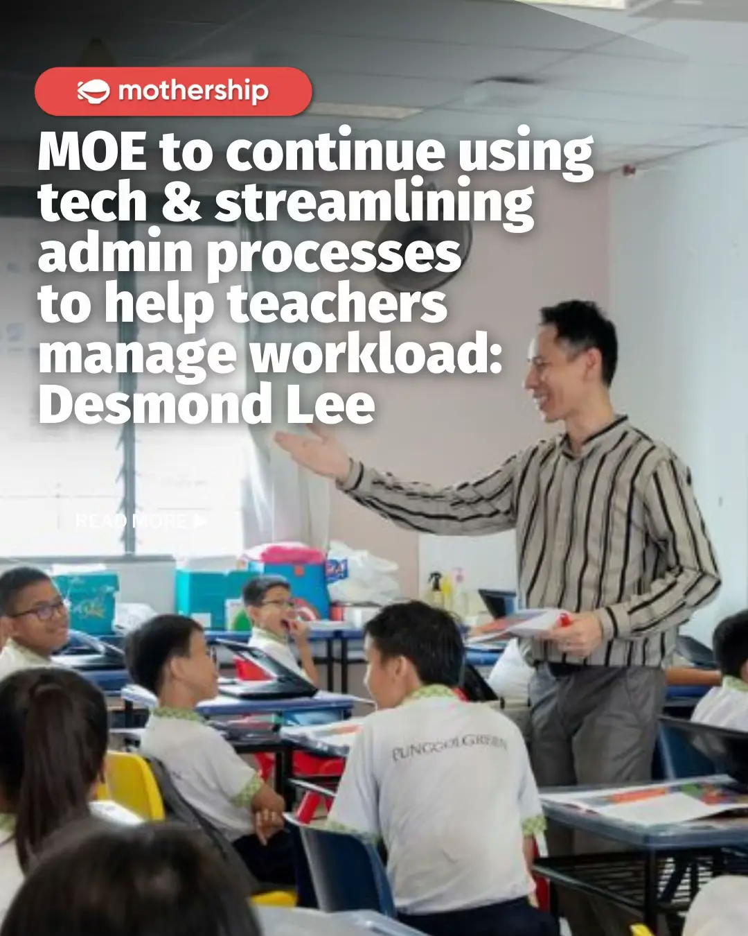 Education Minister Desmond Lee said in a written reply in Parliament that MOE will keep refining processes and using technologies, including AI, to help teachers manage workload amid ongoing public discussion about teachers' workload. #singapore #fyp #moe 