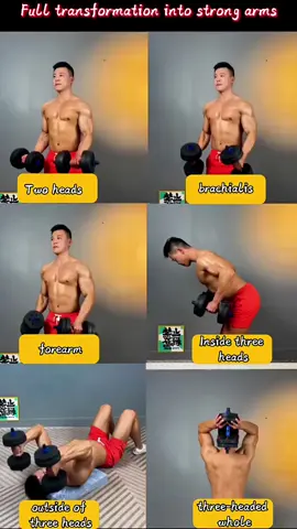 💯💪Complete transformation into strong arms #Fitness #dumbbell #triceps #muscle #gymmotivation 