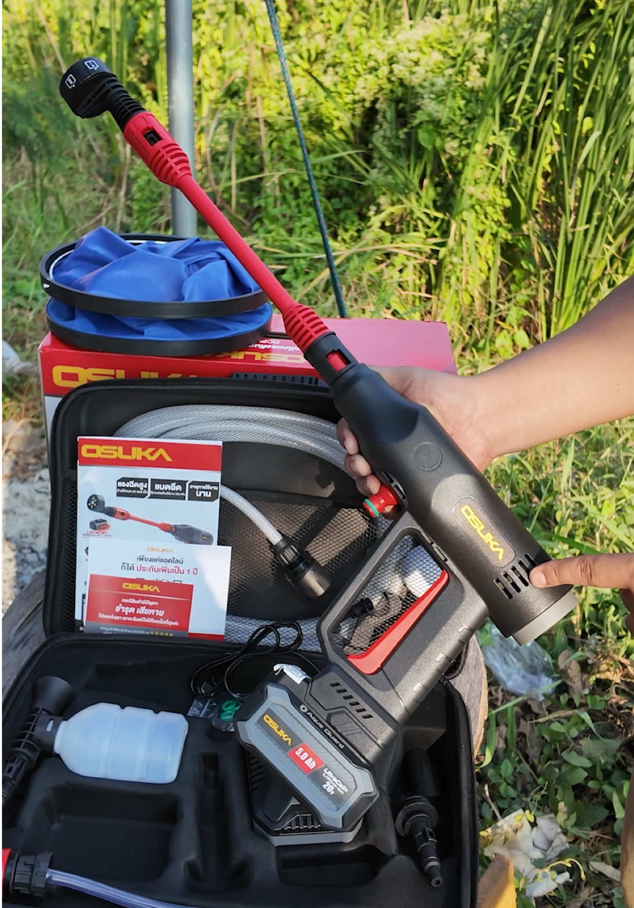 เครื่ิองอัดฉีดแรงดันสูงไร้สาย osuka #ล้างรถ #น้ําท่วม68 #คาร์แคร์ #carwash #หาดใหญ่ 