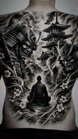 Tâm bất biết giữa dòng đời vạn biến Dưới đây là dạng liền một dòng để bạn copy luôn: #SamuraiTattoo #JapaneseTattooArt #FullBackTattoo #BlackAndGreyTattoo #TattooDesign2025
