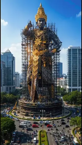 Masih proses, tapi auranya udah megah banget 🔥🇮🇩 #BanggaIndonesia #PatungRaksasa #BudayaNusantara #trend #foryourpage 
