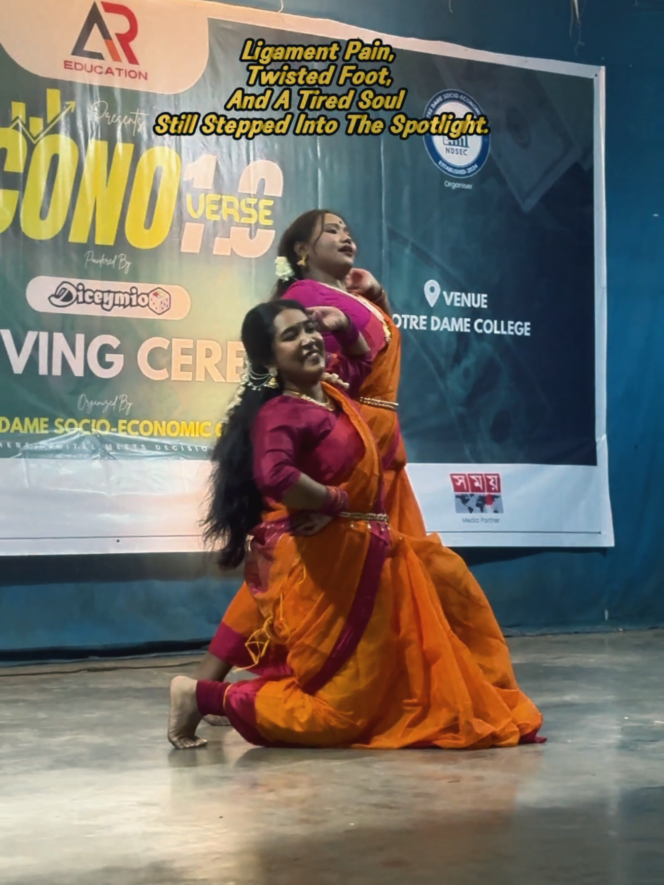 Right leg ligament issue… twisted the same foot again, minutes before the stage. Exhausted, but I still went.#choreography #baji #ndc 