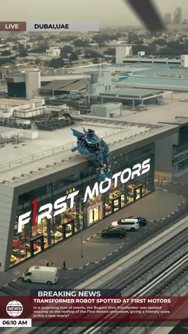 Ep 2: Spotted: The Bugatti Divo greets the city from above😳 #bugatti #transformers #breakingnews #dubai #cgi 