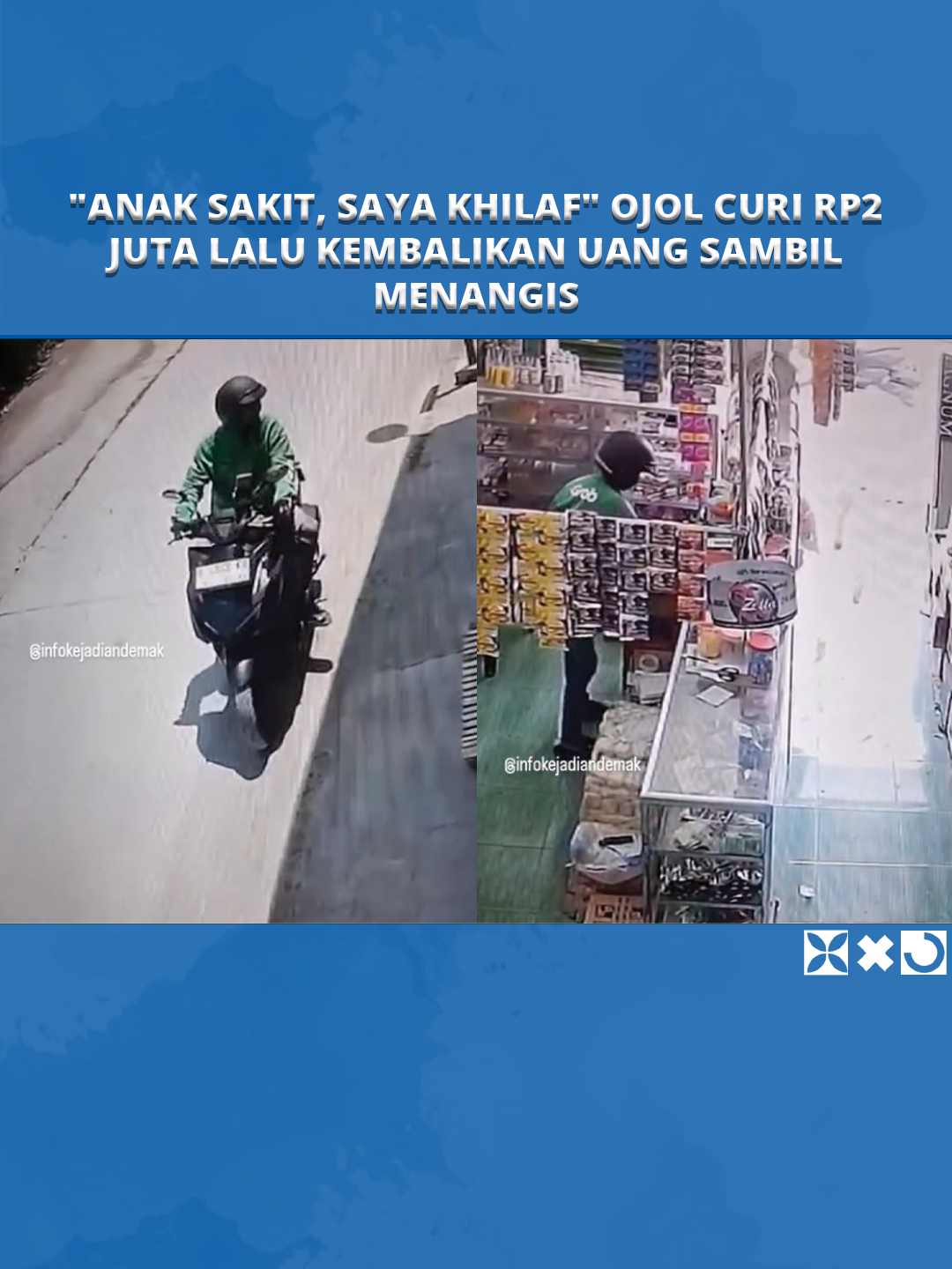 Tengah viral di media sosial video pria berjaket ojol curi uang Rp 2 juta di toko karena anaknya sakit.  Namun uang tersebut kemudian dikembalikan karena pelaku merasa tak tenang.  Peristiwa ini terjadi di sebuah toko sembako sederhana bernama Toko Sembako Sahuri, di Sayung, Demak, Jawa Tengah pada Jumat (28/11/2025) siang.  #videoviral #driverojol #nasib #curiuang #anaksakit #tokosembako #tribunnewssultra #fyp #viral