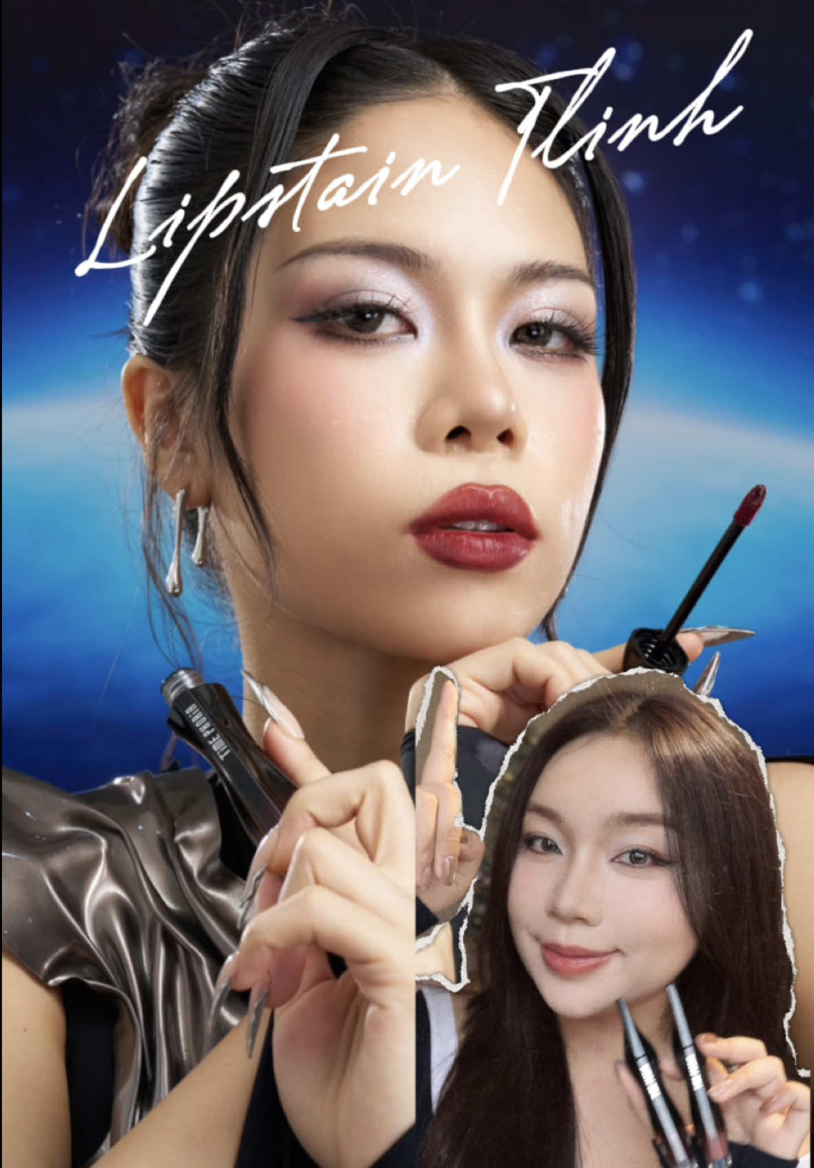 Swatch liền 2 màu son Lip Stain Time Phoria có chị Tlinh làm đại sứ nè các bà iu 🤎🍑 #timephoriavn #lipstaintlinh #goclamdep #BeautyTok #reviewlamdep 