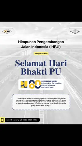 Himpunan Pengembangan Jalan Indonesia (HPJI) Mengucapkan 