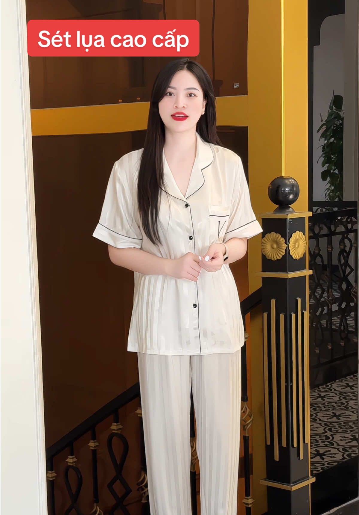 Sét lụa pijama cao cấp mặc nhà siêu sang xịn, #setbomacnha #setbolua #maithom6 #thoitrangnu #xh 