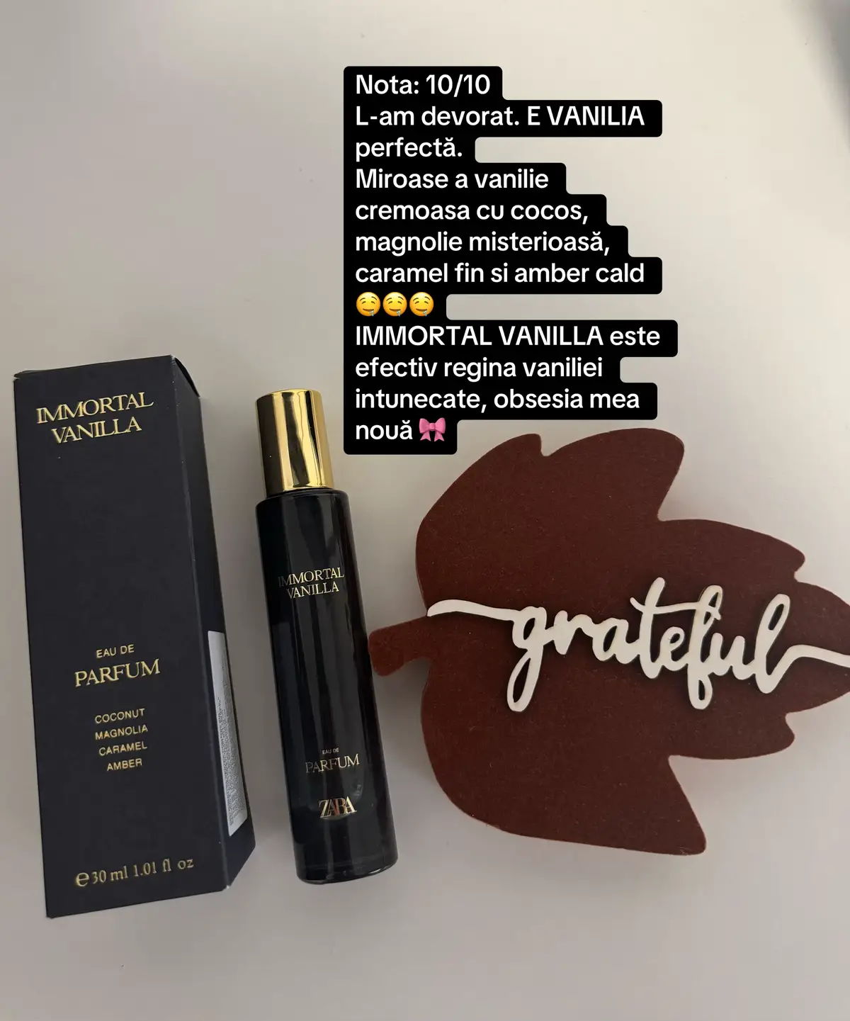 Am găsit vanilia care rămâne cu tine toată ziua. Immortal Vanilla e genul de parfum care te face sa pari misterioasã, dulce si periculos de irezistibilă 🌸 #immortalvanillazara #zaraperfumes #vanilie #fy 