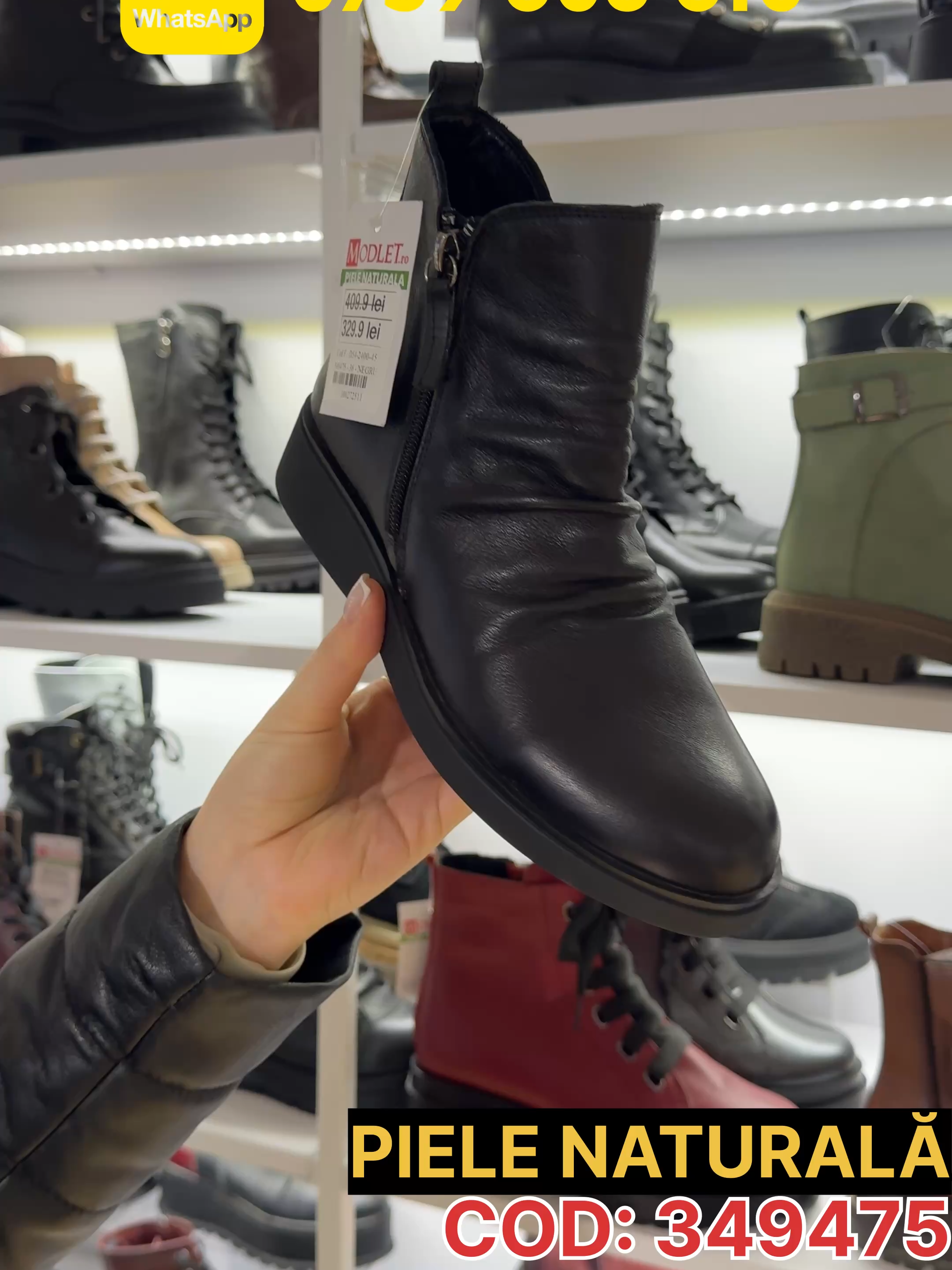 🔎Cod: 349475-📲Comenzi la telefon: 0759 608 610 🚚Livrare oriunde in Europa 🎨 o culoare disponibila ✔️ Marimi de la 36 la 40 - Profită acum! #modlet #onlineshop #incaltaminte#modlet #pielenaturala #winterfashion #iarna #ghete #botine