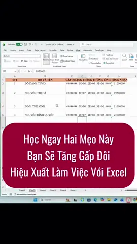 Mẹo Excel#exceltips #excelcoban #tinhocvanphong #excel 