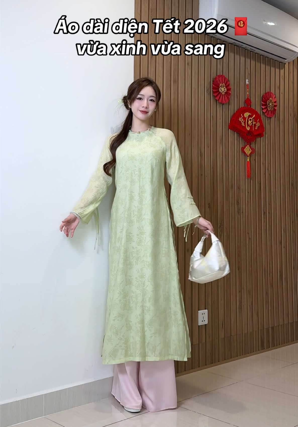 Trả lời @Hoàng Mai Set xanh cốm Heni mặc đây ạ🌿🌸#henioimacgi #viral #aodai #aodaitet #cayleodesign 
