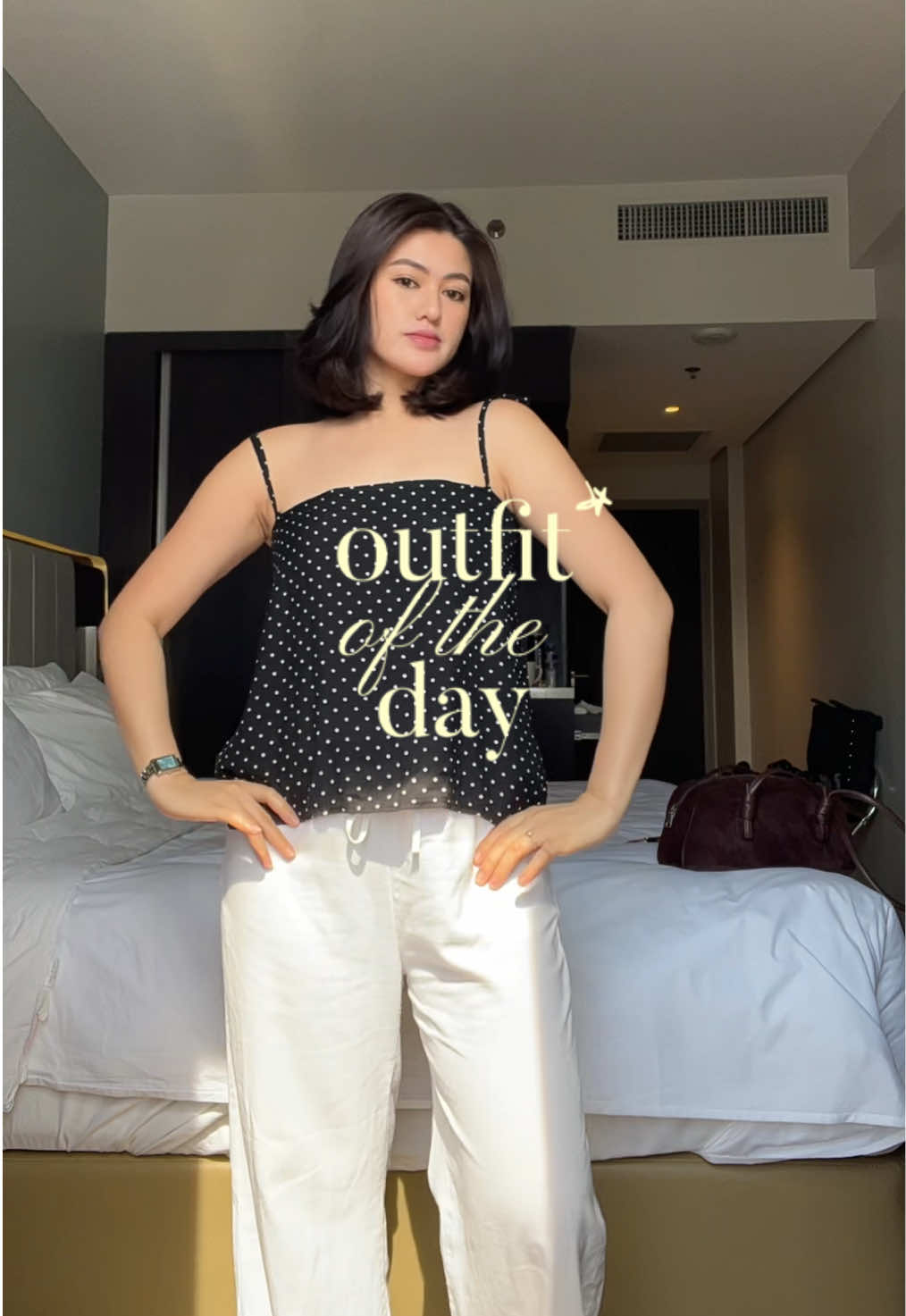 fit check 🤪 na may konting kain #OOTD #fitcheck #outfit #polkadot #christmas 