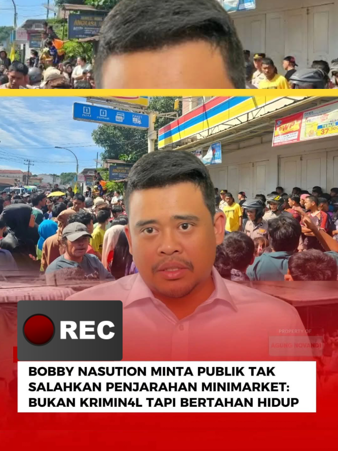 Bobby Nasution Minta Publik Tak Salahkan Penjarah Minimarket, Bukan Kriminal Tapi Bertahan Hidup‼️ Pemerintah daerah menjelaskan bahwa situasi tersebut terjadi akibat suplai logistik tidak bisa masuk selama beberapa hari. Sejumlah kawasan di Tapanuli Tengah masih terisolasi karena jalur darat tertutup material longsor.  Pemprov Sumut menyebut distribusi makanan, air bersih, dan kebutuhan pokok tersendat sehingga warga menunggu terlalu lama tanpa pasokan.  Gubernur Sumut Bobby Nasution menegaskan bahwa tindakan warga tidak dapat dipandang sebagai kriminal murni, karena banyak keluarga bertahan tanpa makanan dalam keadaan darurat. Distribusi bantuan kini diprioritaskan melalui jalur udara untuk wilayah yang tidak dapat diakses kendaraan.  Sementara itu, jalur darat tetap digunakan untuk daerah yang masih bisa dilalui, meski hanya kendaraan kecil yang mampu masuk.  Wakil Gubernur Surya menyampaikan bahwa logistik sebenarnya tersedia, namun kendalanya adalah rute menuju titik terdampak yang belum terbuka sehingga beberapa pengiriman harus dialihkan melalui jalur Subulussalam di Aceh. Kepala BNPB Suharyanto menegaskan bahwa warga yang mengambil makanan tidak melakukan penjarahan dengan niat merusak.  Ia menyebut tindakan tersebut sebagai respons bertahan hidup karena mereka hanya mengambil kebutuhan dasar.  Hingga kini, Tapanuli Tengah dan Sibolga masih menjadi titik terparah dengan jalanan yang belum bisa dibersihkan sepenuhnya sehingga membuka akses menjadi prioritas utama agar distribusi bantuan kembali lancar.  #viral #fyp 