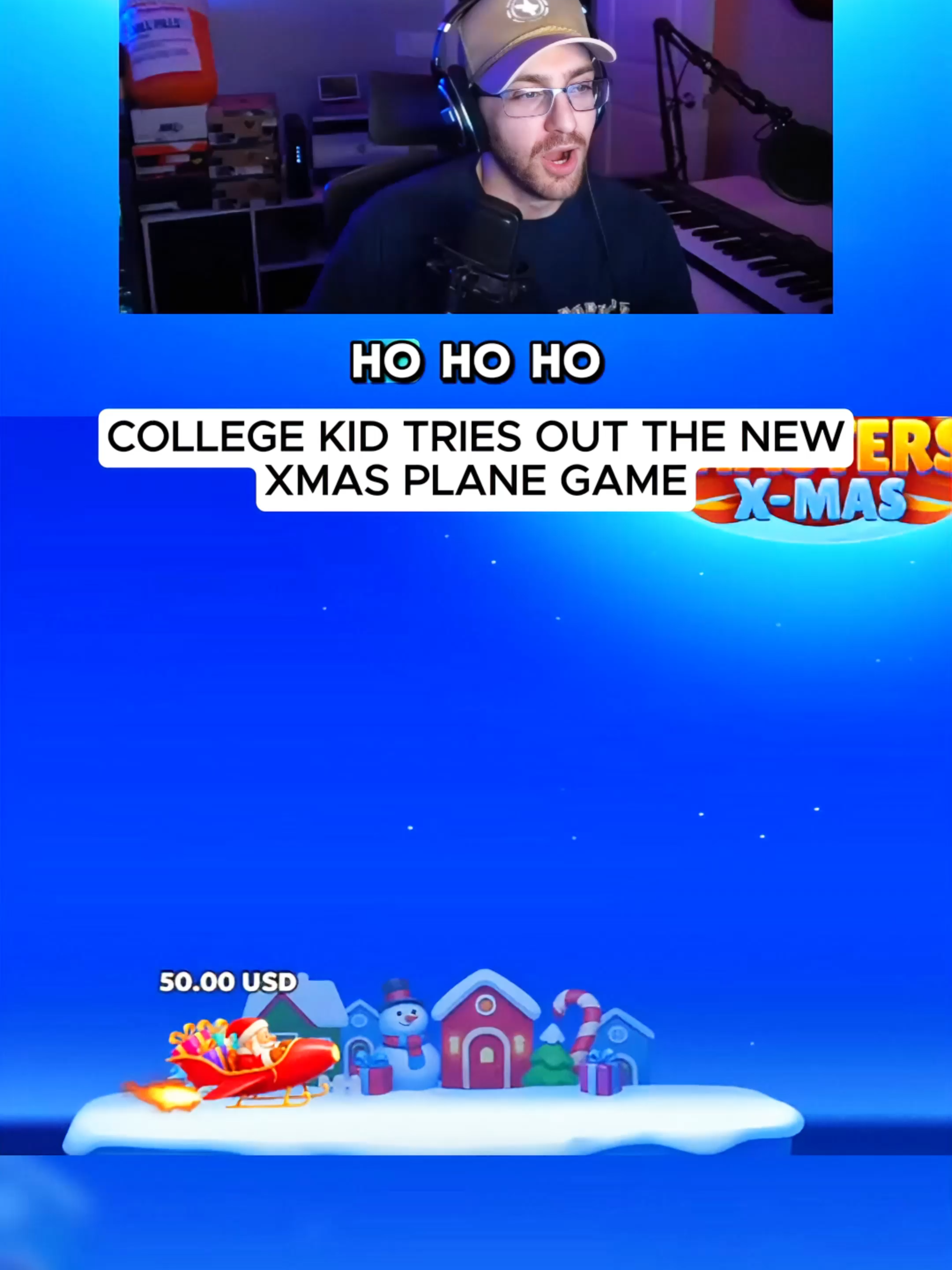 COLLEGE KID TRIES OUT THE NEW XMAS PLANE GAME #kickstreaming