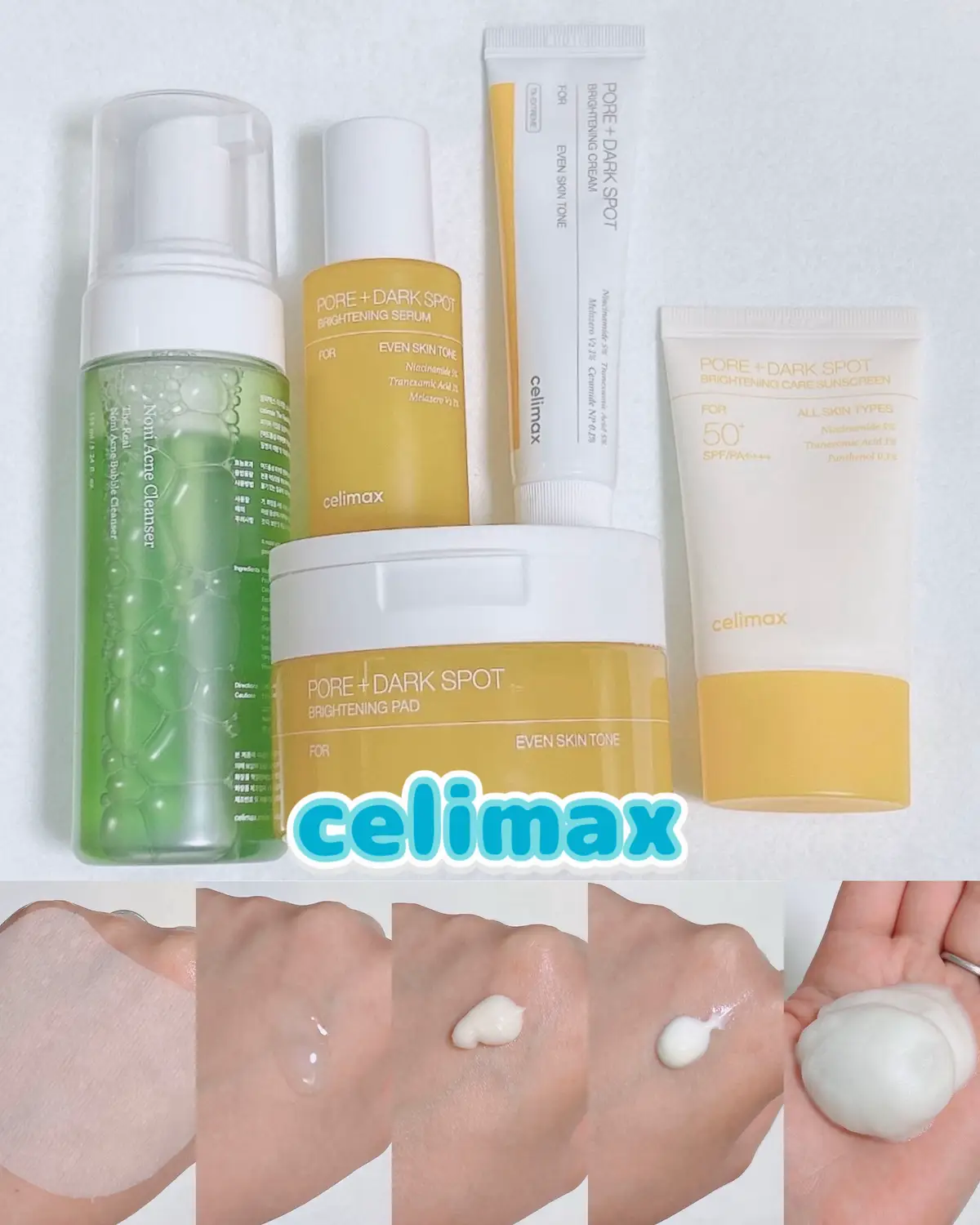 celimax スキンケア ✨ ポアブライトニングパッド 伸ばして使えるパッドです。 エッセンスひたひた。 柔らかで少し厚みのあるシート 拭き取りにもパックにも良かったです。 馴染みが良いのが良かったです。 ✨ ポアブライトニングセラム なめらかで柔らかなテクスチャ。 塗り心地が気持ち良いです。 馴染みが良かったです。 塗り広げやすいです。 優しい使い心地でした。 ✨ ポアブライトニングクリーム なめらかで柔らかめのクリーム 伸ばしやすいです。 密着が高く感じました。 しっとりするような使い心地。 厚めに塗ってスリーピングマスクとして使えるのも良かったです。 ✨ ポアブライトニング日焼け止め 柔らかでみずみずしいテクスチャ。 伸ばしやすいです。 伸ばすと色は気にならなくなりました。 白浮きせず使えます。 使い勝手が良いです。 ✨ ザリアルノニアクネバブルクレンザー ポンプタイプで使いやすい！ ふんわりとした細かな泡で出てきます。 軽めの泡です。 洗い流しやすくて良かったです。 スッキリします。 特に朝使うのがお気に入りです。 #PR #celimax #ポアブライトニングパッド #ポアブライトニングセラム #ポアブライトニングクリーム ポアブライトニング日焼け止め ザリアルノニアクネバブルクレンザー @celimax.japan 