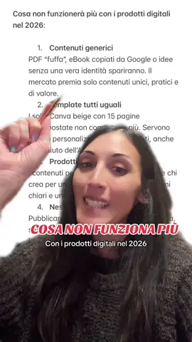 Strategia 2026 per vendere i prodotti digitali Ecco cosa funzionerà e cosa non funzionerà più  Se vuoi imparare a creare e vendere prodotti digitali con Canva e chat Gpt con strategie comprovate con cui io stessa faccio dai 100 ai 300 al giorno    Puoi andare nel mio link in bio e scaricare DIGILAB, la mia masterclass dove ti insegno come iniziare in meno di un’ora ✨  #prodottidigitali #canva #chatgpt #lavoroonline #vendereprodottidigitali 